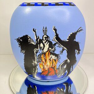 Decorative Ceramic Hand Painted Vase Native American Pottery Signed